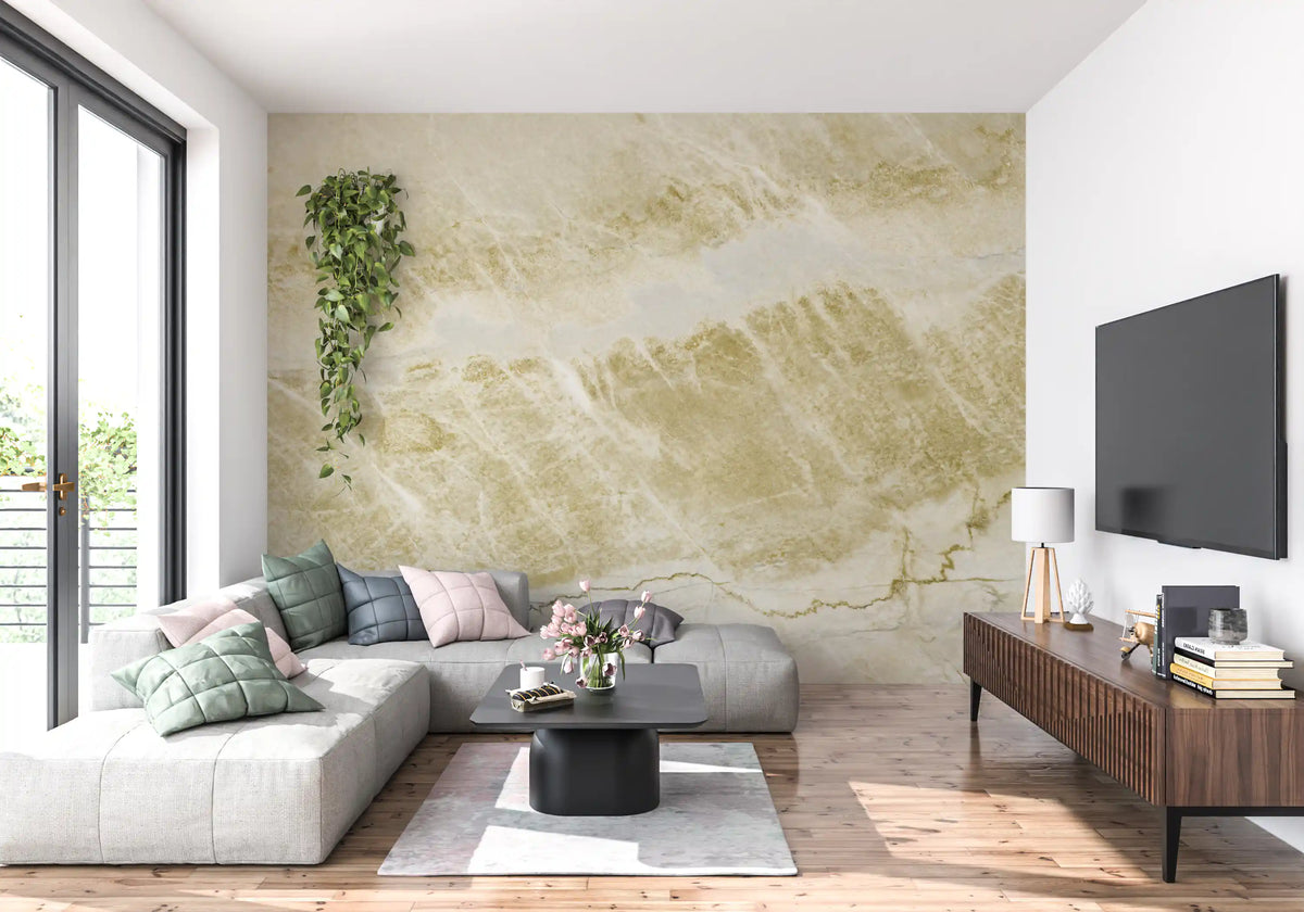 Golden Vein Natural Stone Wall Mural