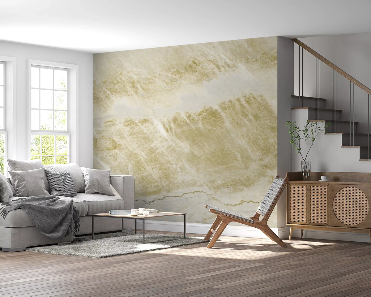Golden Vein Natural Stone Wall Mural