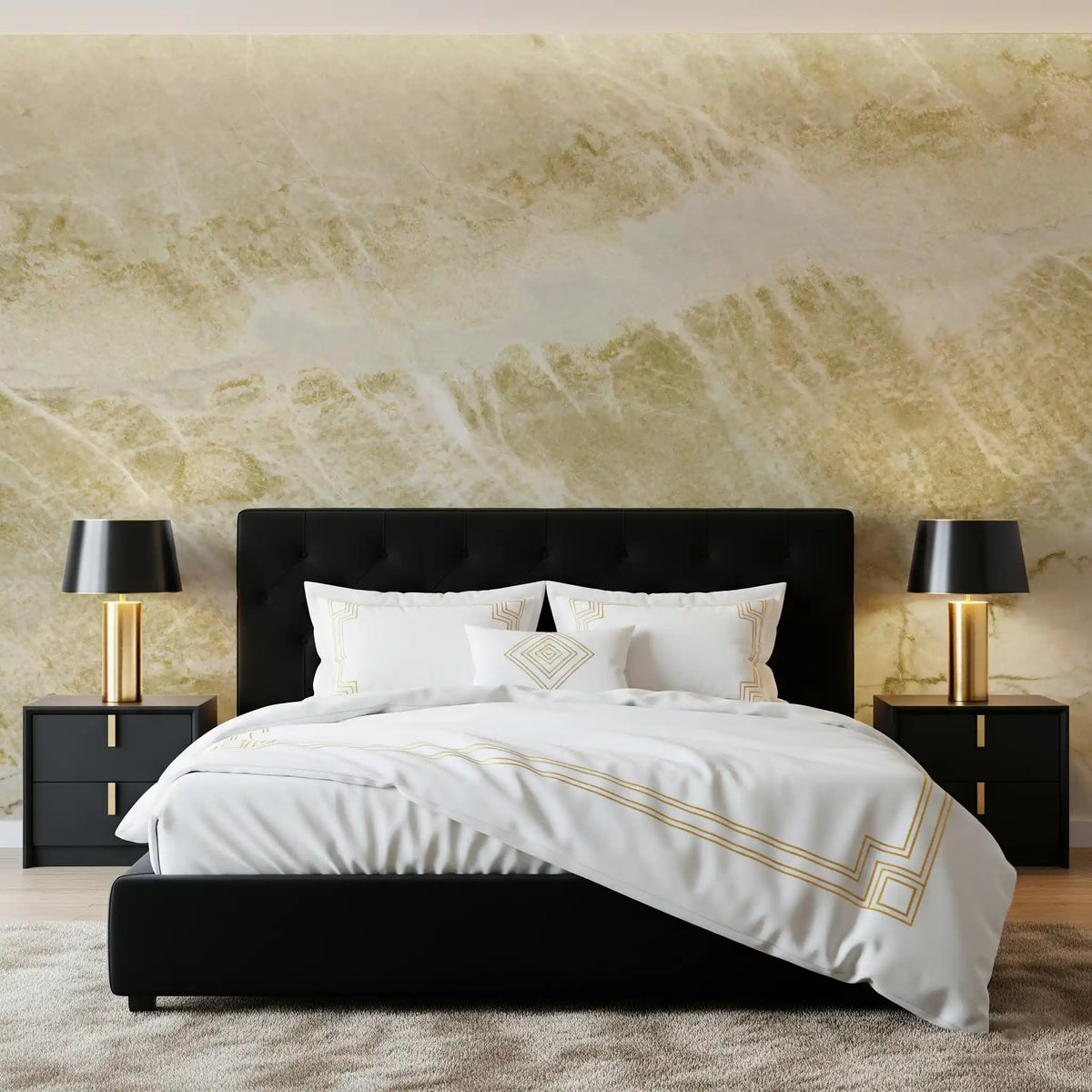 Golden Vein Natural Stone Wall Mural