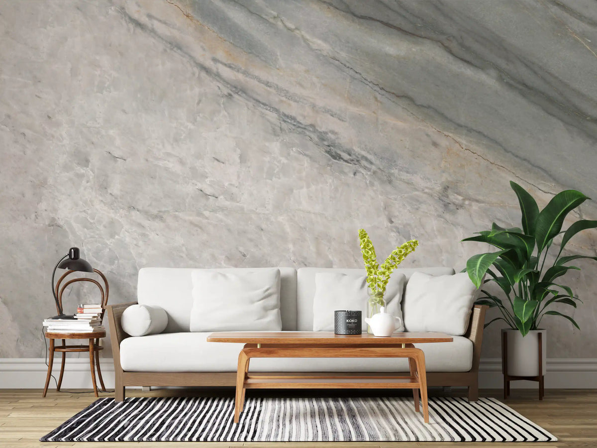 Cool Grey Marble Vein Surface Wall Mural