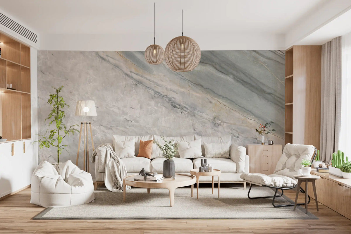 Cool Grey Marble Vein Surface Wall Mural