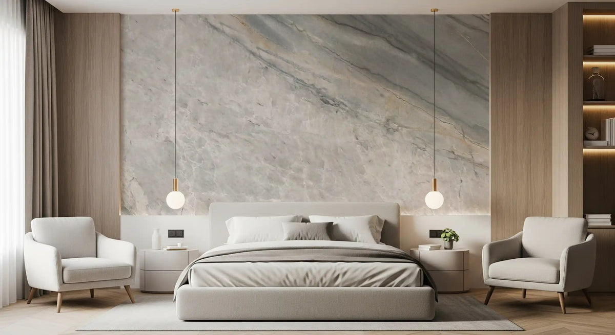 Cool Grey Marble Vein Surface Wall Mural