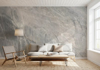 Serene Grey Marble Slab Texture Wall Mural