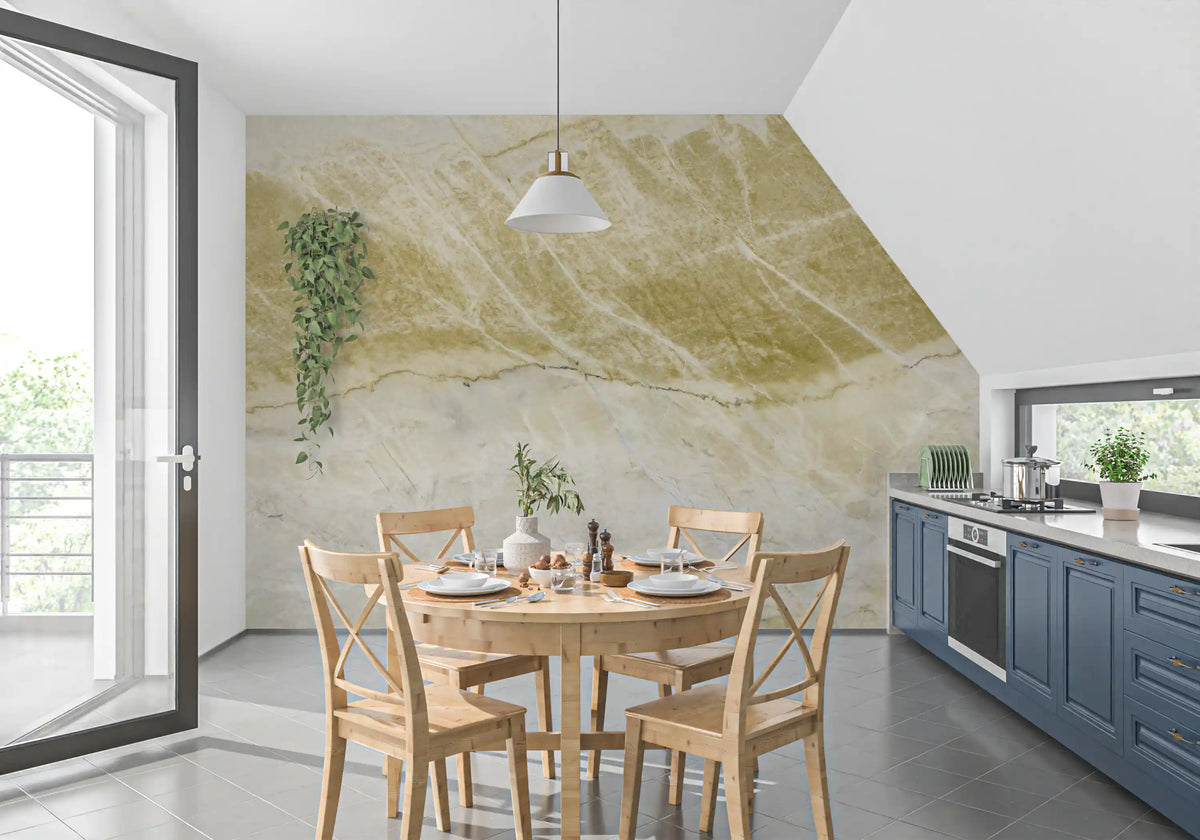 Golden Veined Stone Slab Wall Mural
