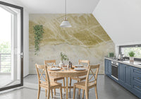 Golden Veined Stone Slab Wall Mural
