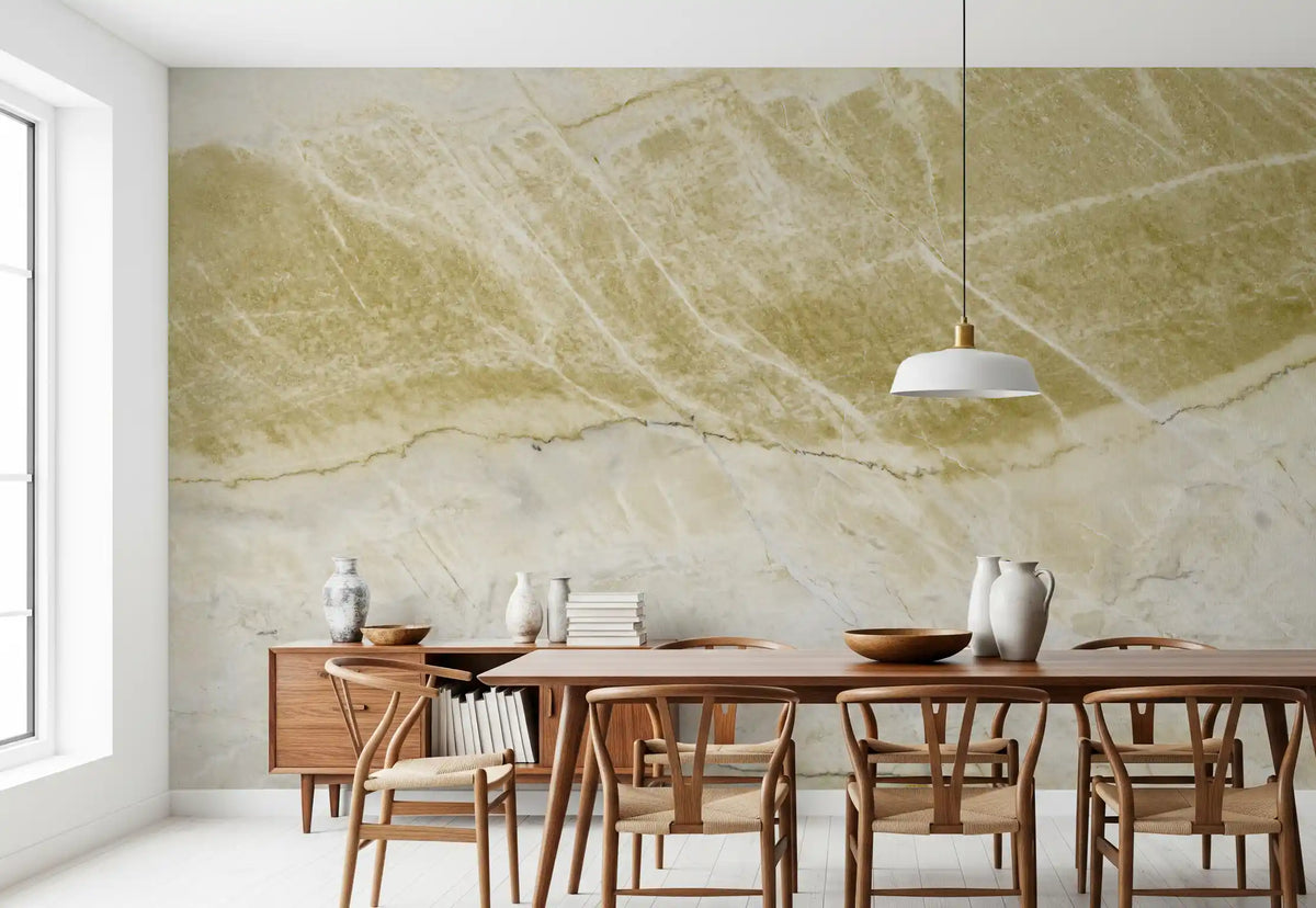 Golden Veined Stone Slab Wall Mural