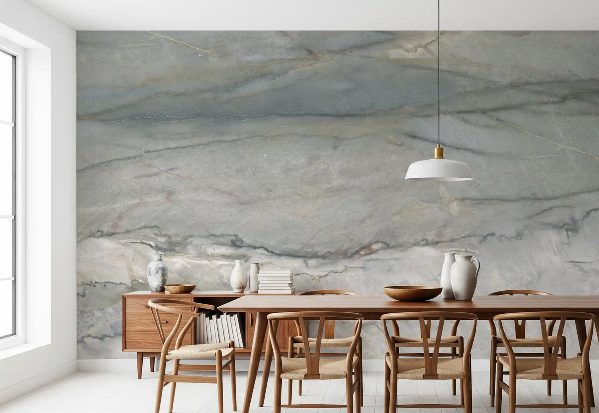 Cool Grey Stone Veins Wall Mural