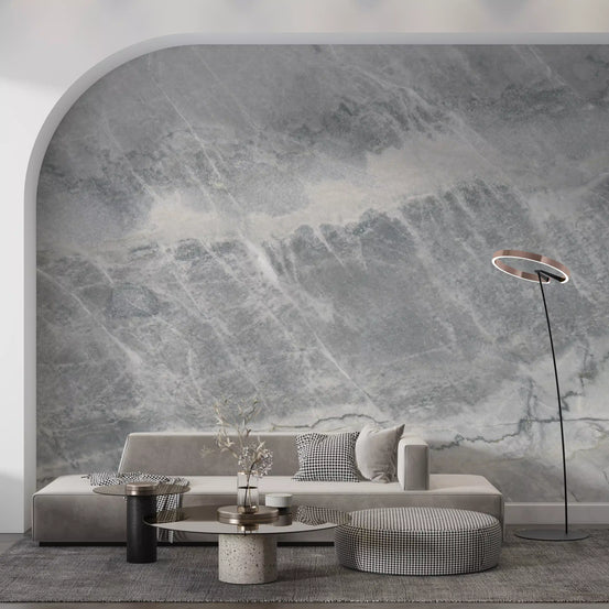 Cool Grey Marble Vein Wall Mural