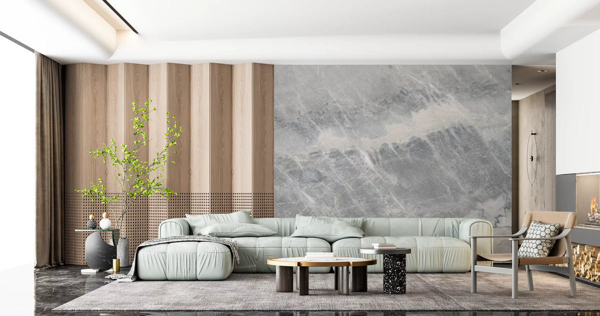 Cool Grey Marble Vein Wall Mural