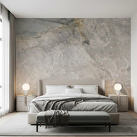 Natural Grey Stone Slab Pattern Wall Mural