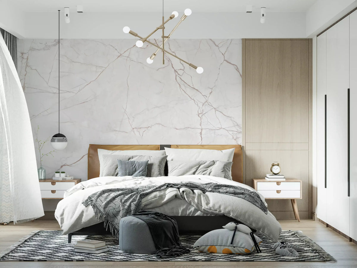 Soft Blush Marble Veins Wall Mural
