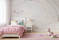 Soft Blush Marble Veins Wall Mural