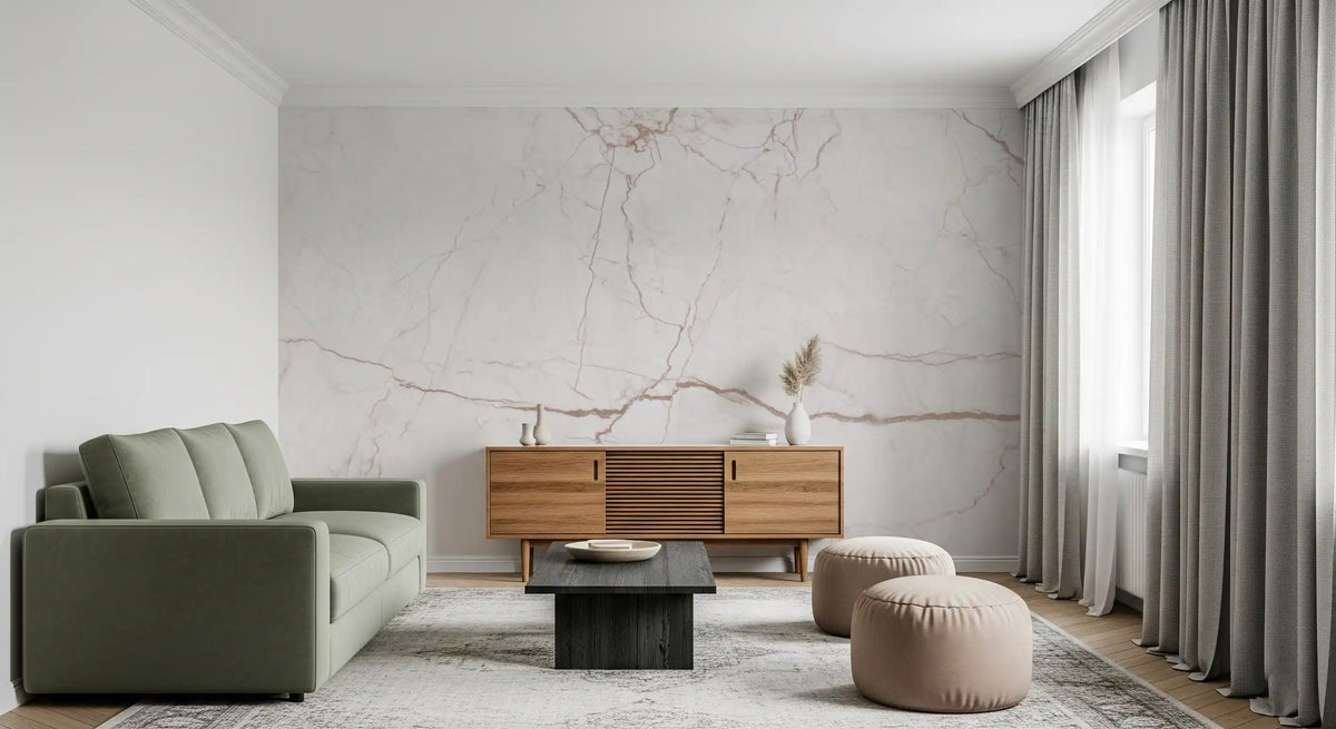 Blush Veined Marble Stone Wall Mural