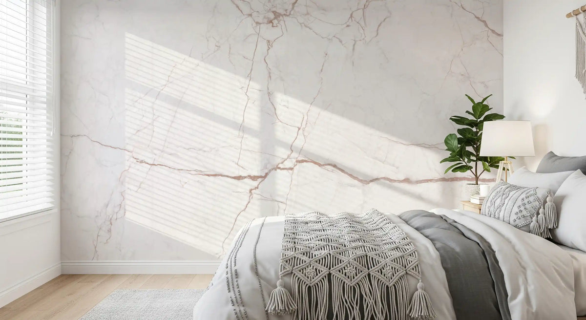 Blush Veined Marble Stone Wall Mural