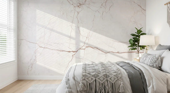 Blush Veined Marble Stone Wall Mural