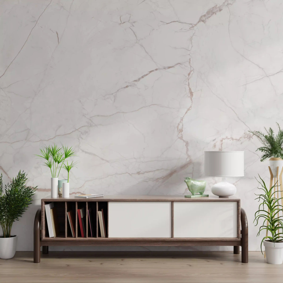 Minimalist Soft Blush Stone Wall Mural