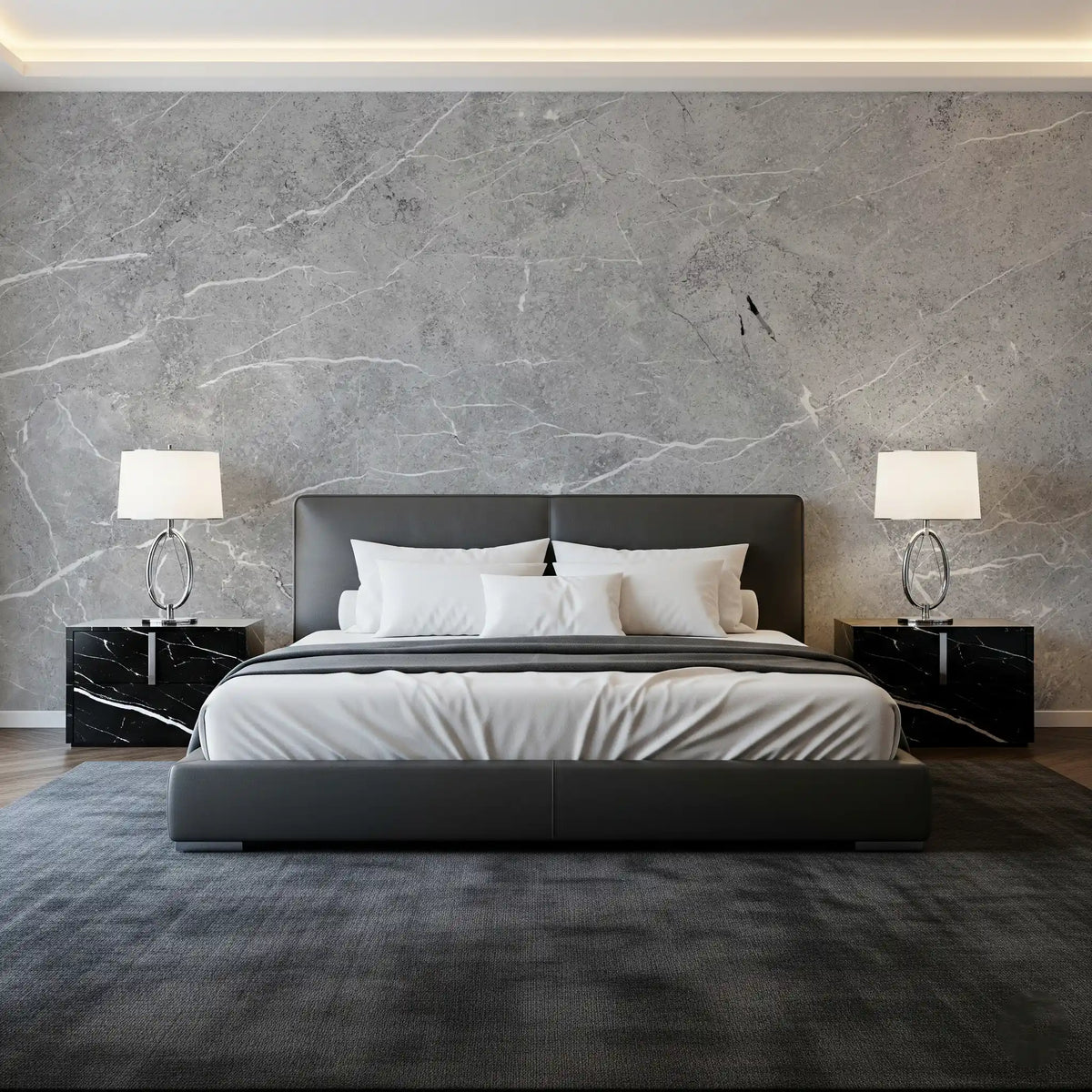 Cool Grey Stone Texture Wall Mural