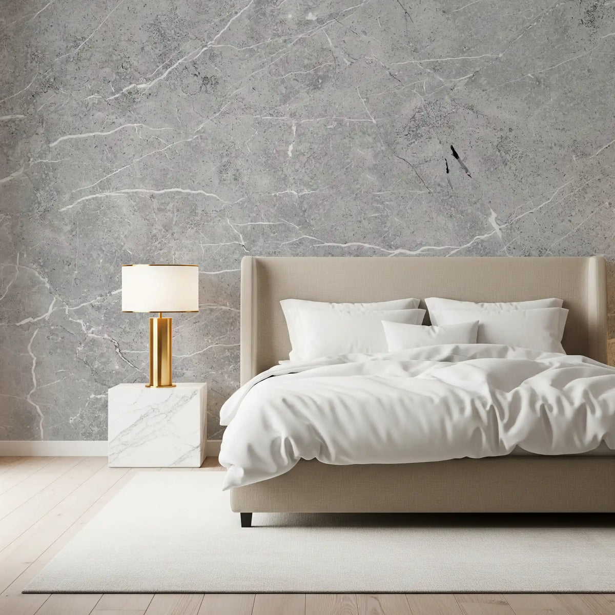 Cool Grey Stone Texture Wall Mural
