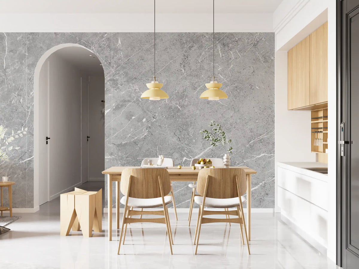 Minimalist Grey Marble Stone Texture Wall Mural
