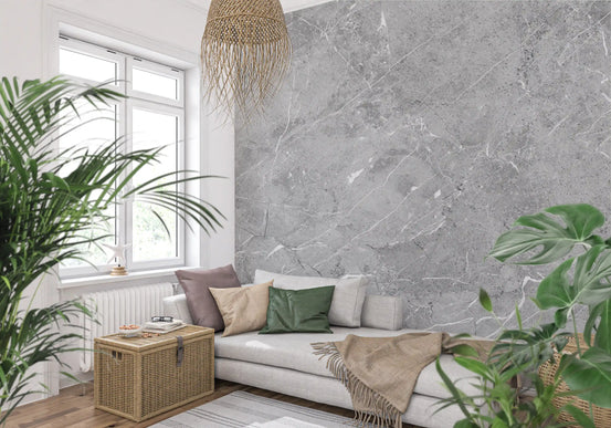 Minimalist Grey Marble Stone Texture Wall Mural