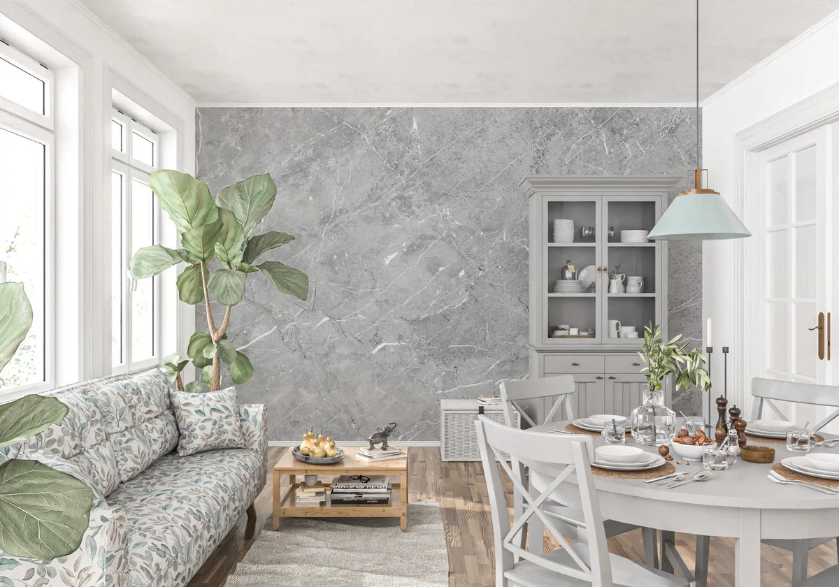 Minimalist Grey Marble Stone Texture Wall Mural