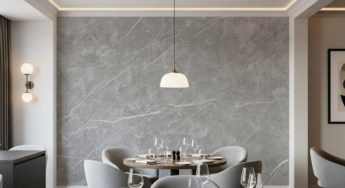 Classic Grey Veined Marble Wall Mural