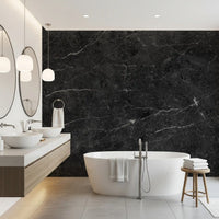 Midnight Slate Veined Marble Wall Mural