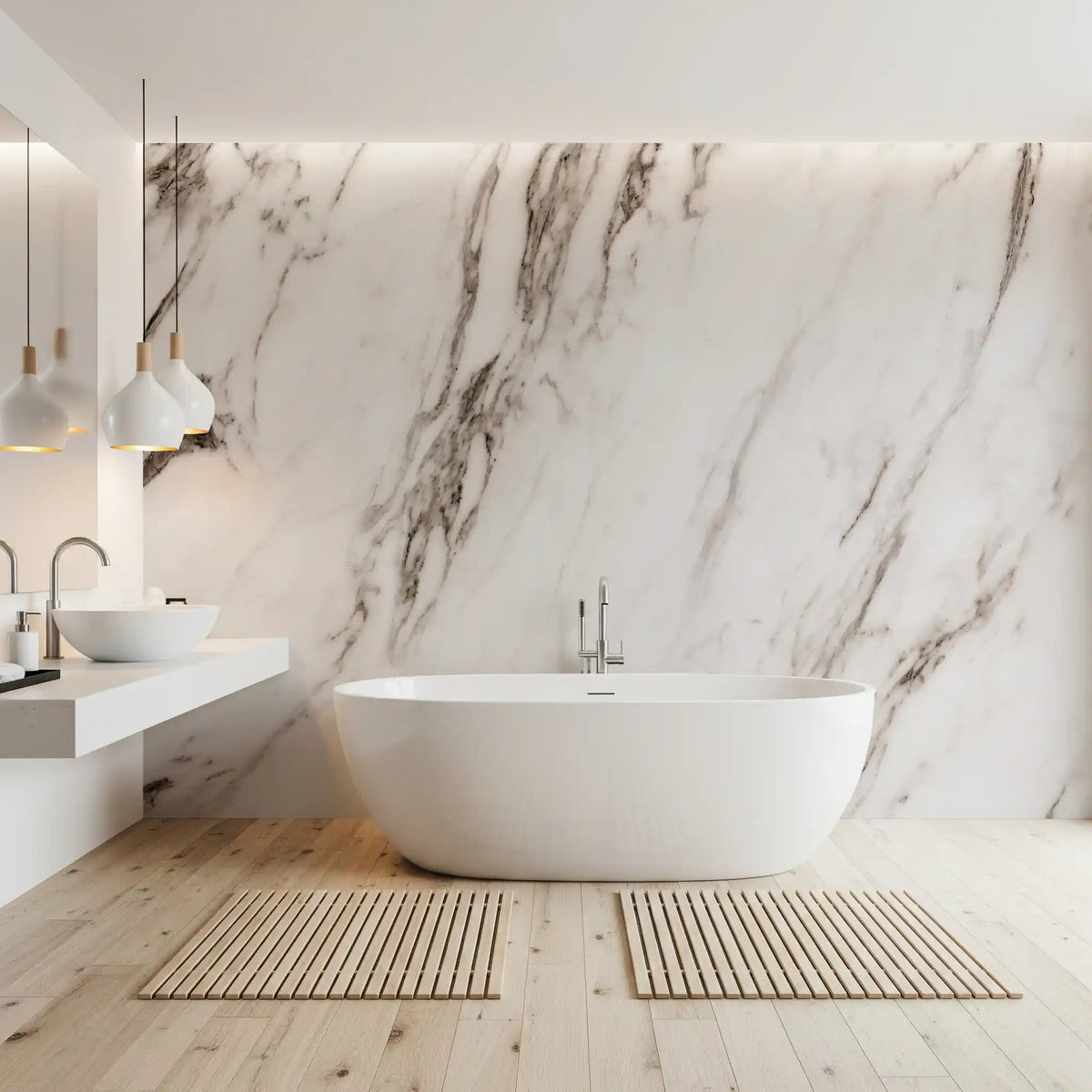 Classic White Marble Vein Wall Mural