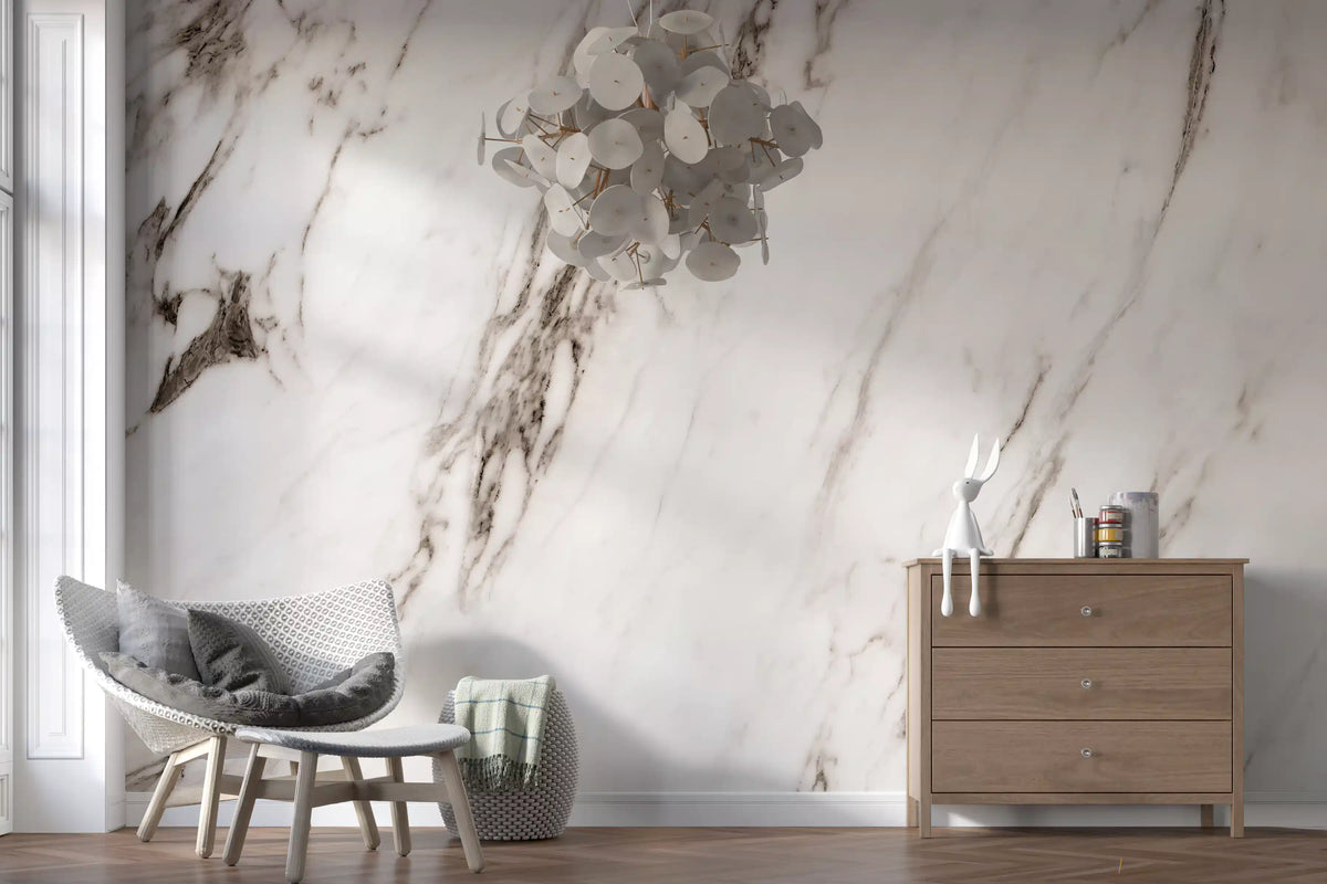 Classic White Marble Vein Wall Mural