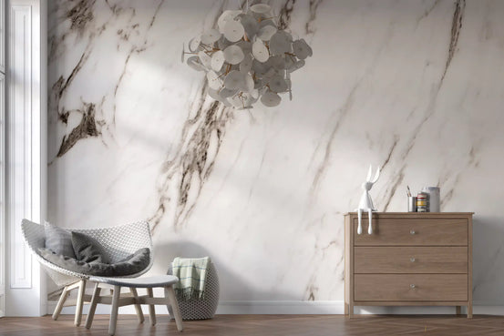 Classic White Marble Vein Wall Mural