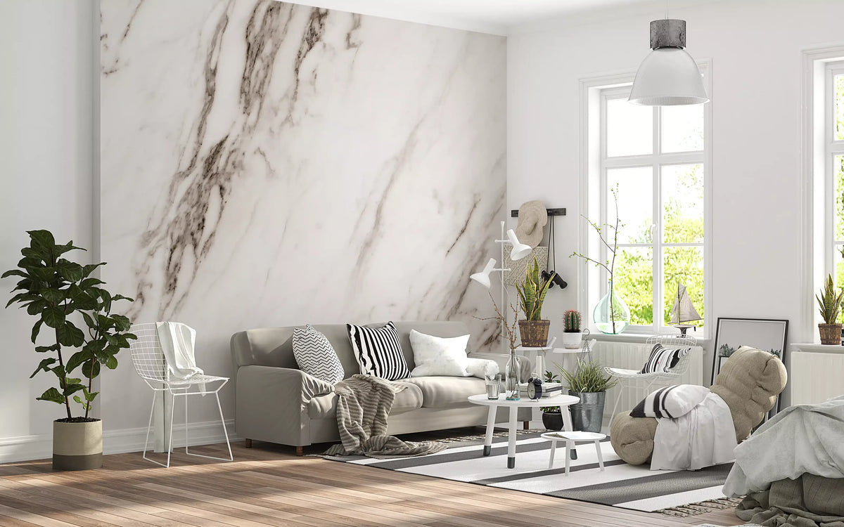 Classic White Marble Vein Wall Mural