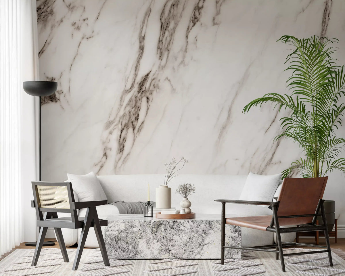 Classic White Marble Vein Wall Mural