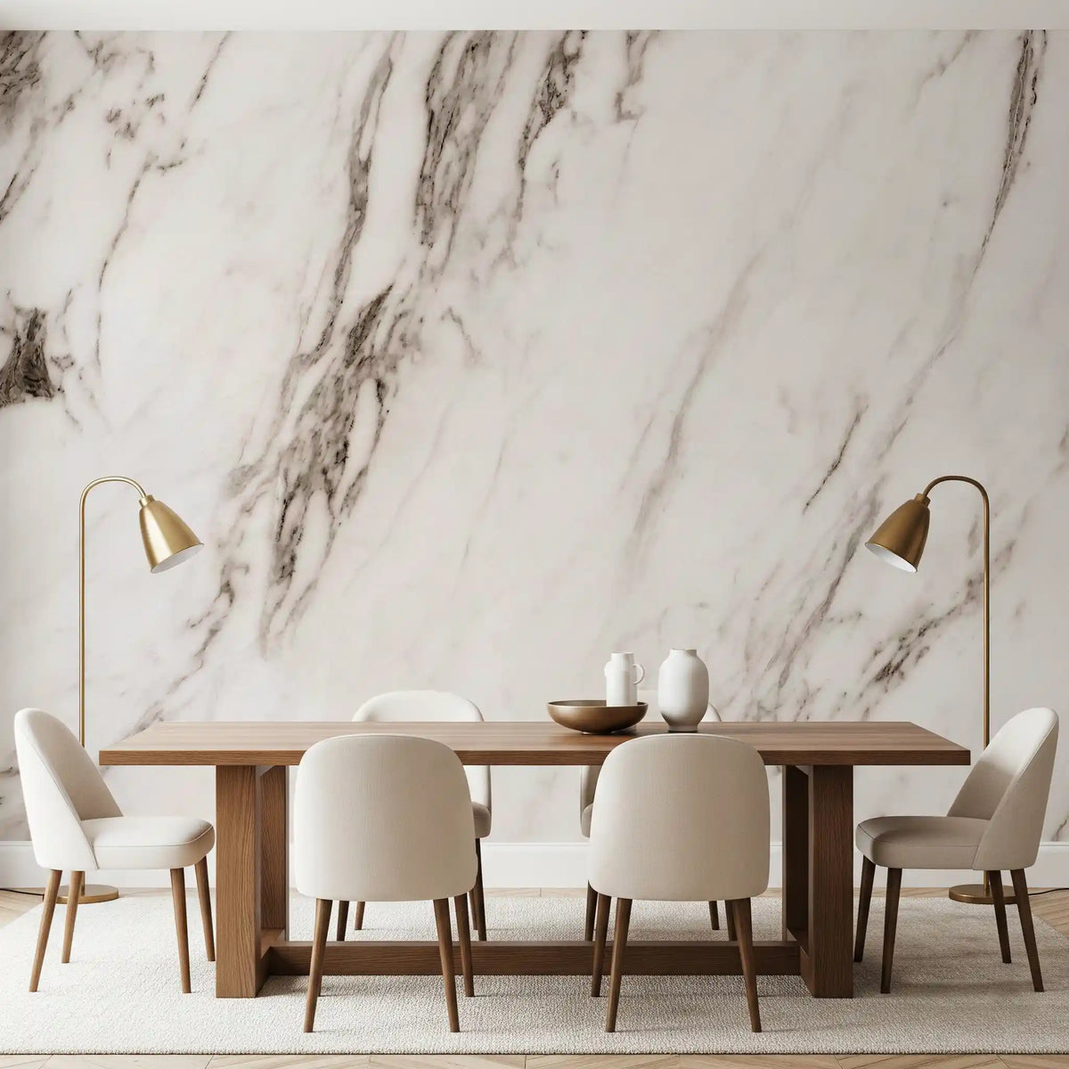 Classic White Marble Vein Wall Mural