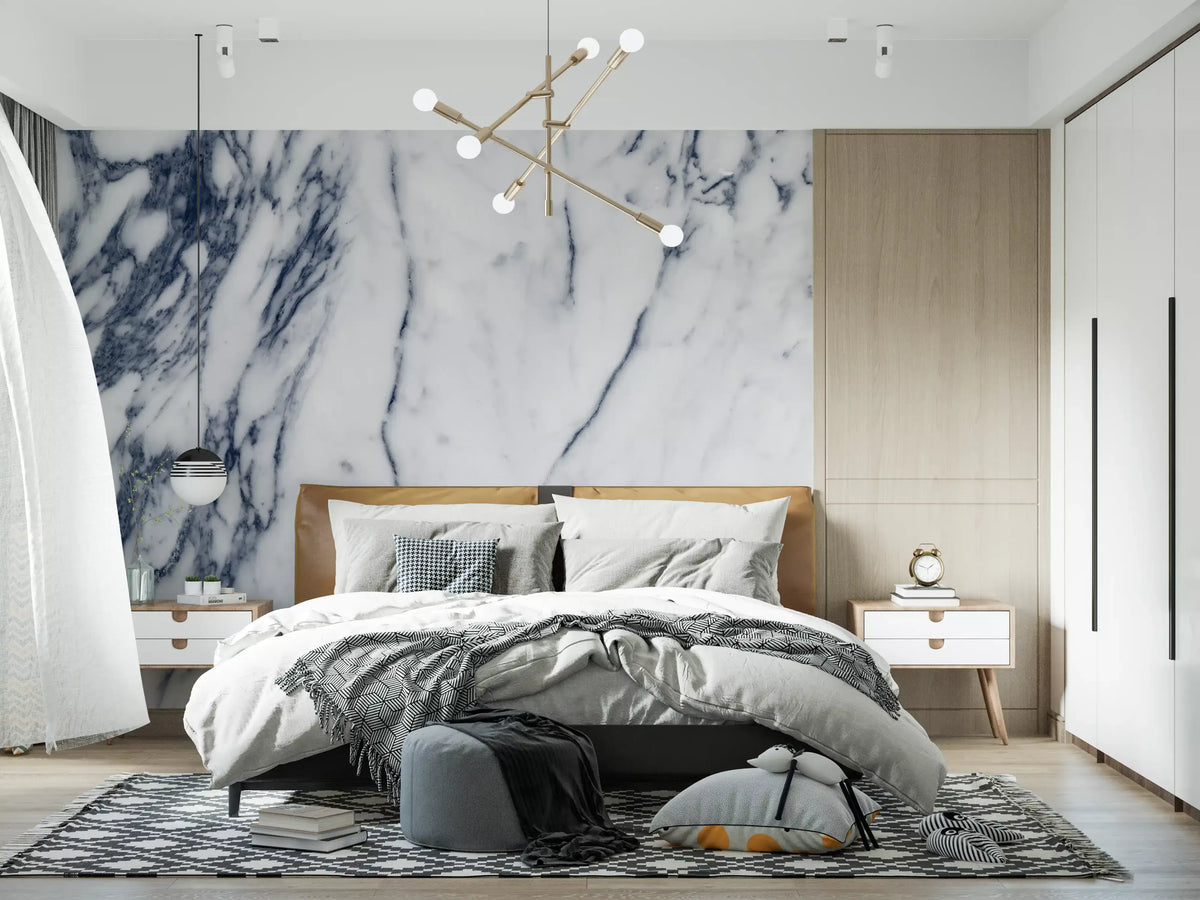 Monochrome Marble Vein Wall Mural