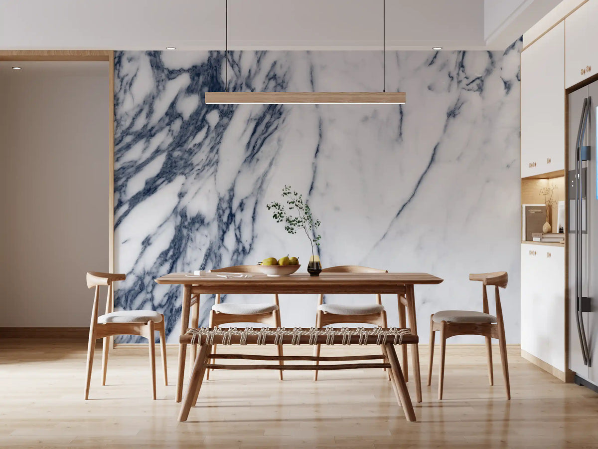 Monochrome Marble Vein Wall Mural