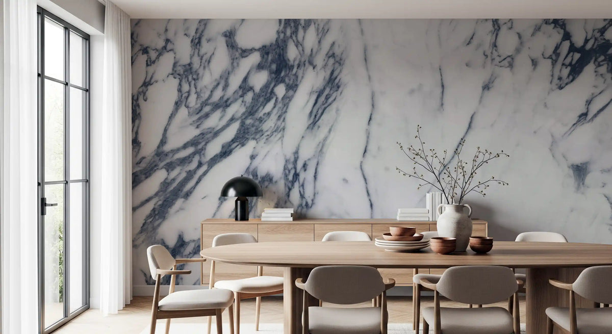 Monochrome Marble Vein Wall Mural