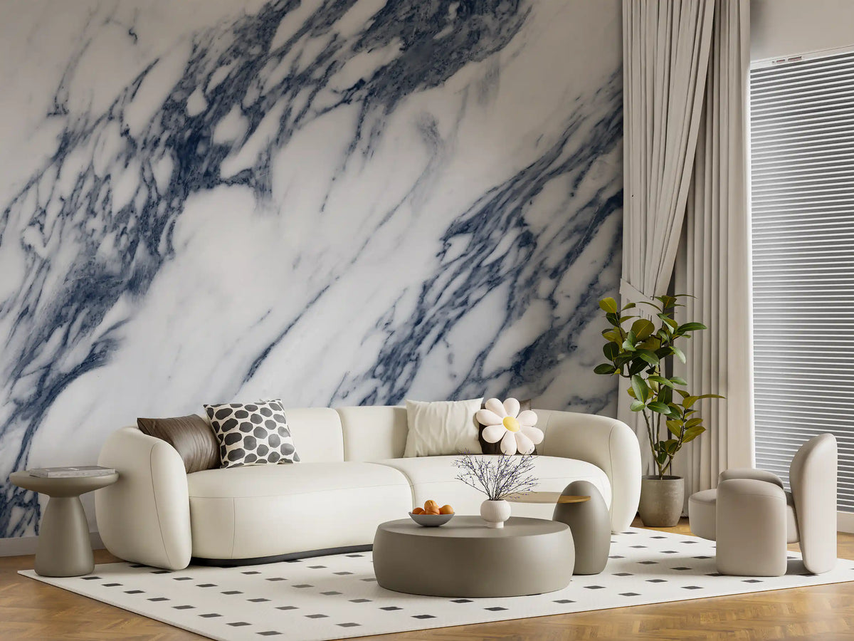 Monochrome Marble Vein Texture Wall Mural