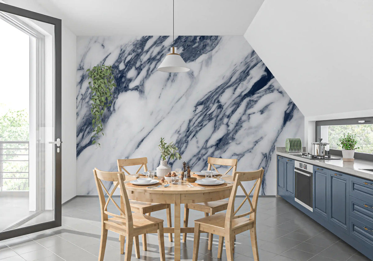 Monochrome Marble Vein Texture Wall Mural