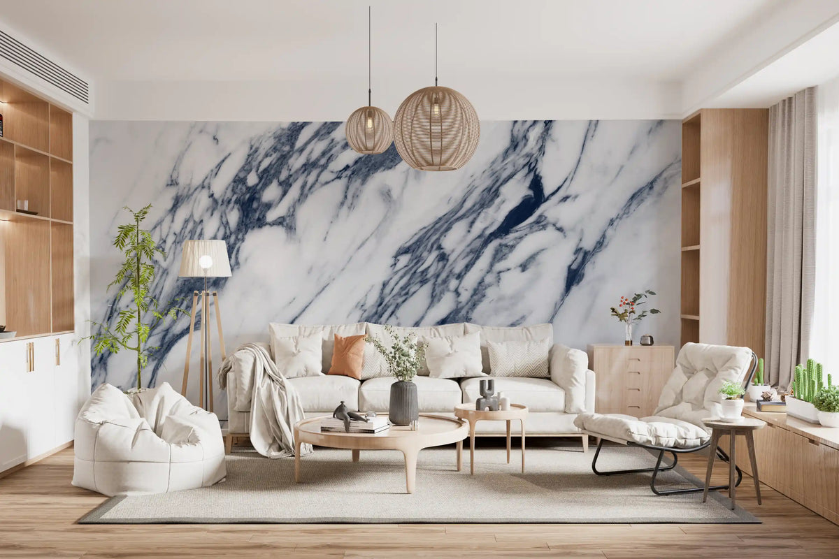 Monochrome Marble Vein Texture Wall Mural