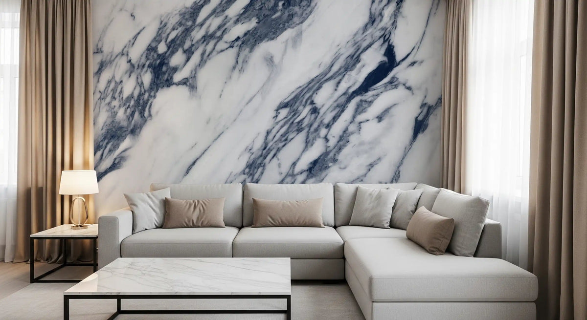 Monochrome Marble Vein Texture Wall Mural