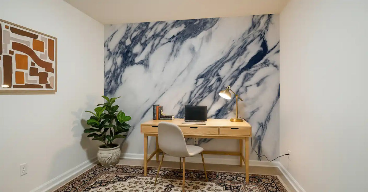 Monochrome Marble Vein Texture Wall Mural
