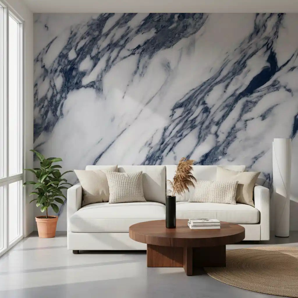 Monochrome Marble Vein Texture Wall Mural