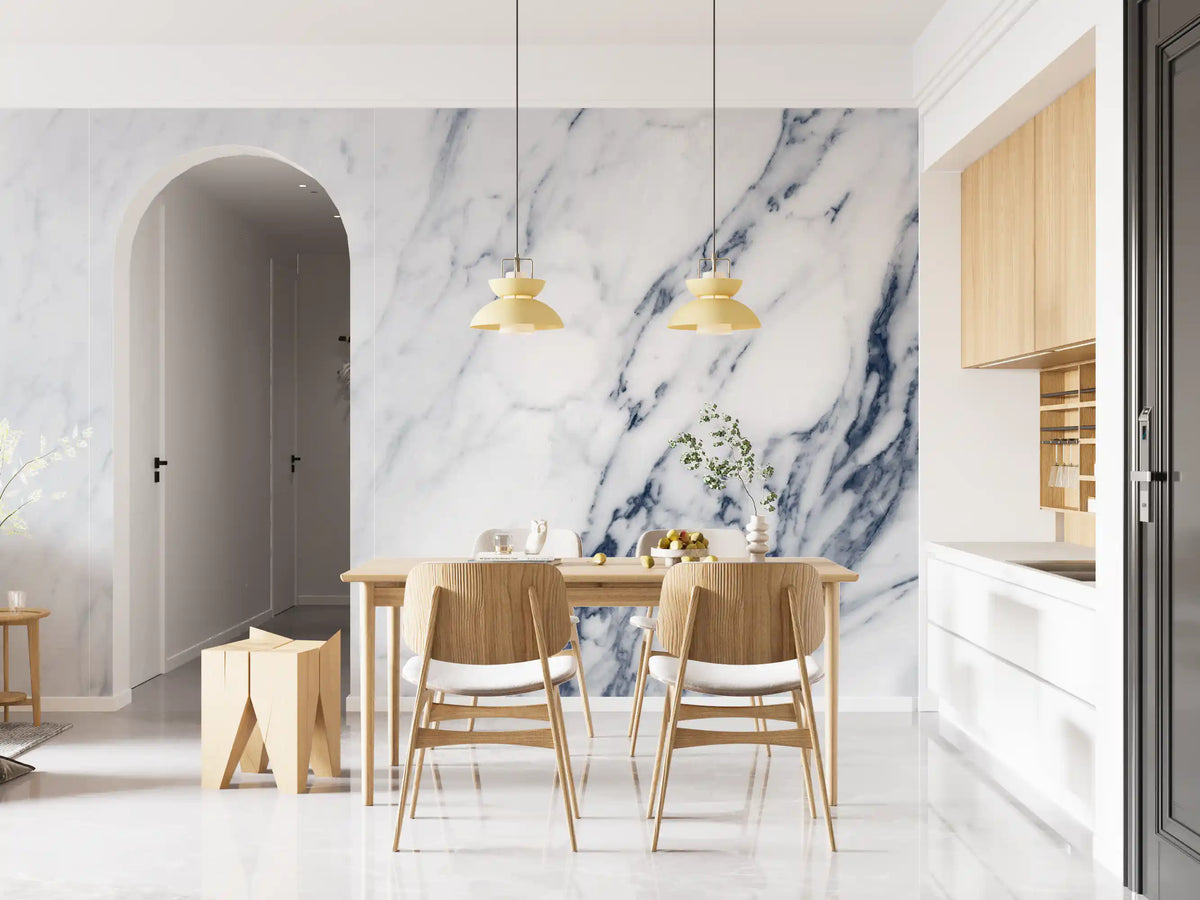Classic Blue and White Marble Veining Wall Mural