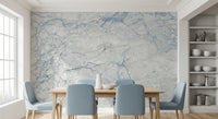 Cool Blue and White Marble Stone Wall Mural
