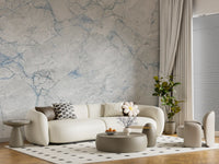 Cool Blue Marble Vein Wall Mural