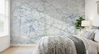 Cool Blue Marble Vein Wall Mural