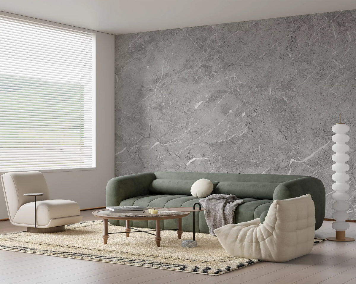 Minimalist Grey Stone Slab Texture Wall Mural
