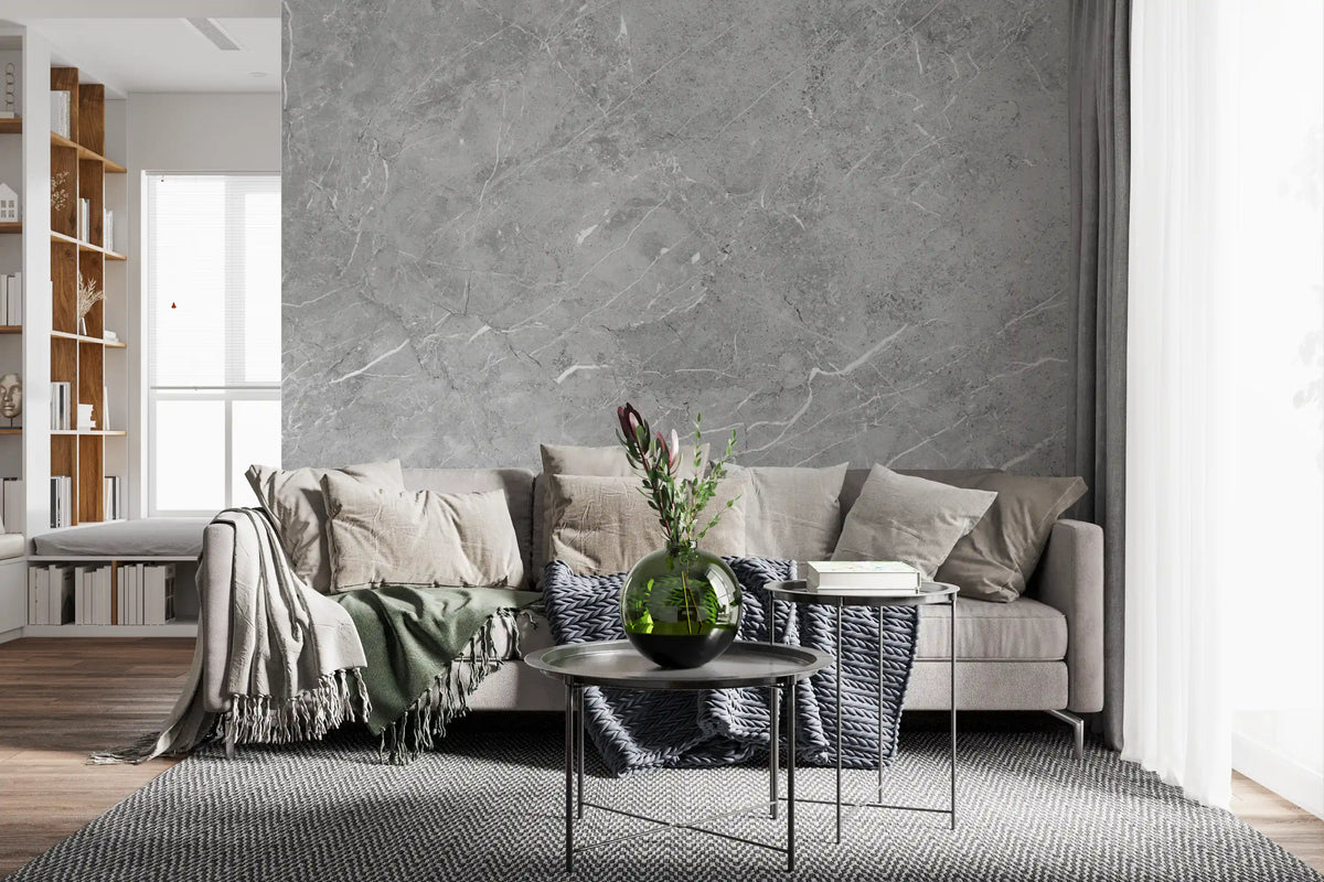 Minimalist Grey Stone Slab Texture Wall Mural