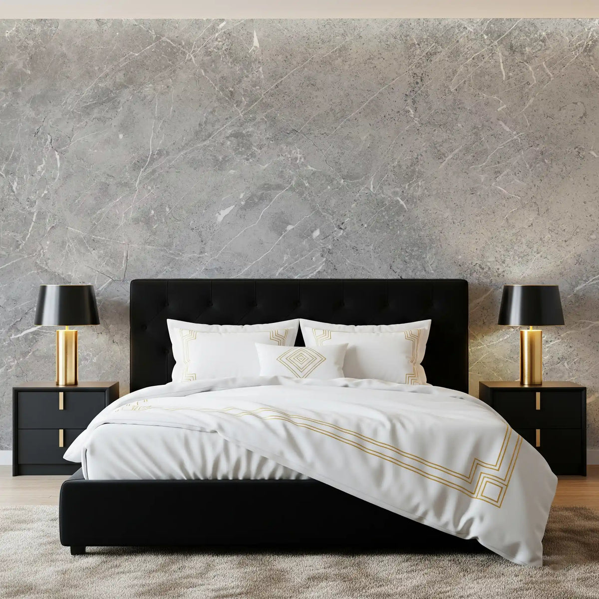 Minimalist Grey Stone Slab Texture Wall Mural