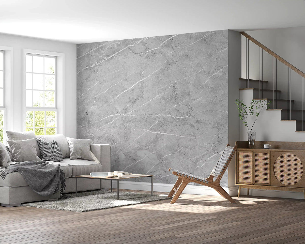 Minimalist Cool Grey Stone Texture Wall Mural